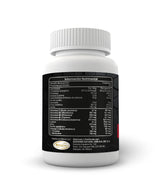 GLUTAMAX GOLD, Omega 3, Tirosina, Metionina, Ácido Glutámico, Complejo B y Vitamina C. Frasco con información de tabla nutrimental.