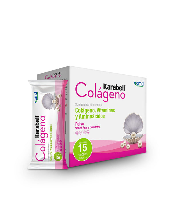 KARABELL COLÁGENO, Colágeno, Vitaminas y Aminoácidos. Caja y sobre muestra.
