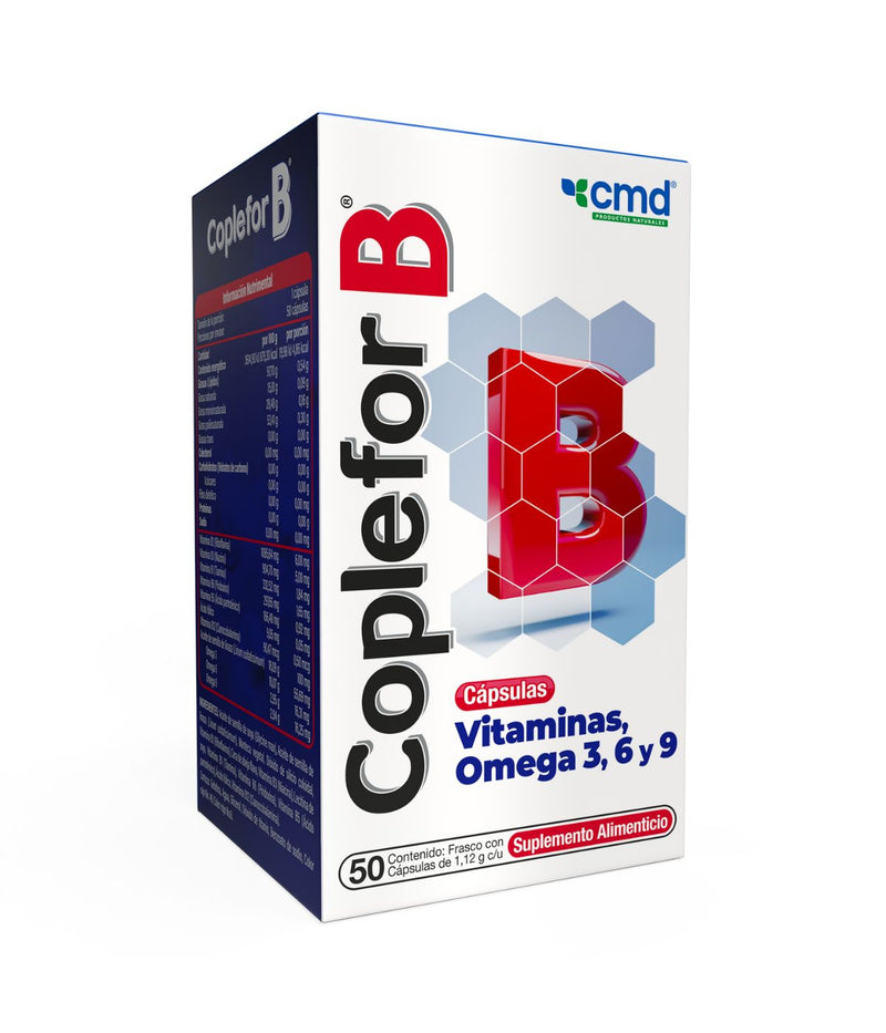 COPLEFOR B Omega 3, 6 y 9, Complejo B con 50 Cápsulas. - Biofarma