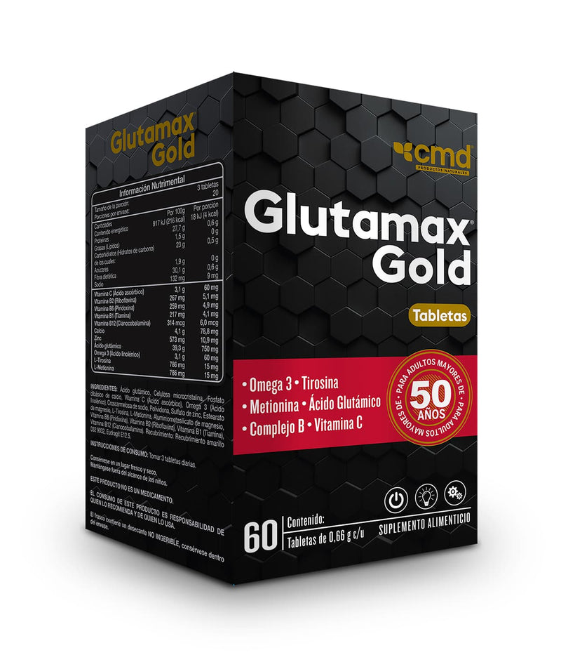 GLUTAMAX GOLD Vitaminas Minerales Omega 3 Aminoacidos con 60 Tabletas. - Biofarma