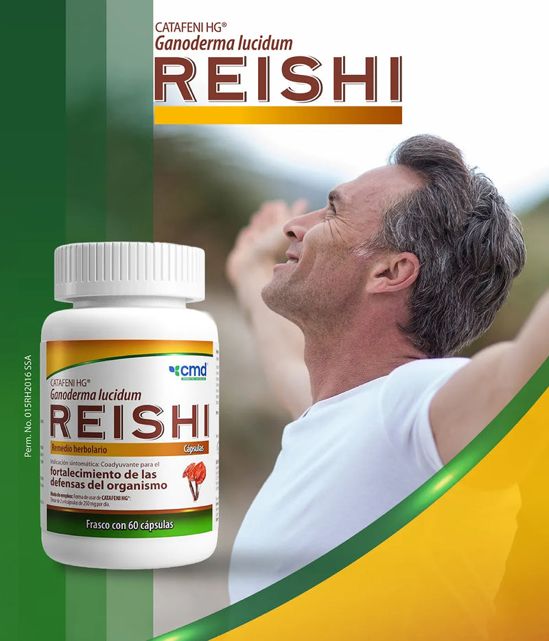 Hongo Reishi - 60 Cápsulas con 250mg - Suplemento de Ganoderma Lucidum