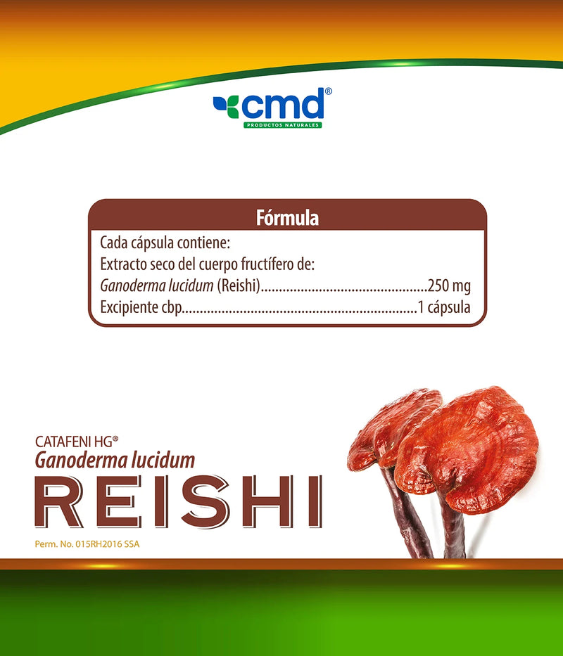 Hongo Reishi - 60 Cápsulas con 250mg - Suplemento de Ganoderma Lucidum