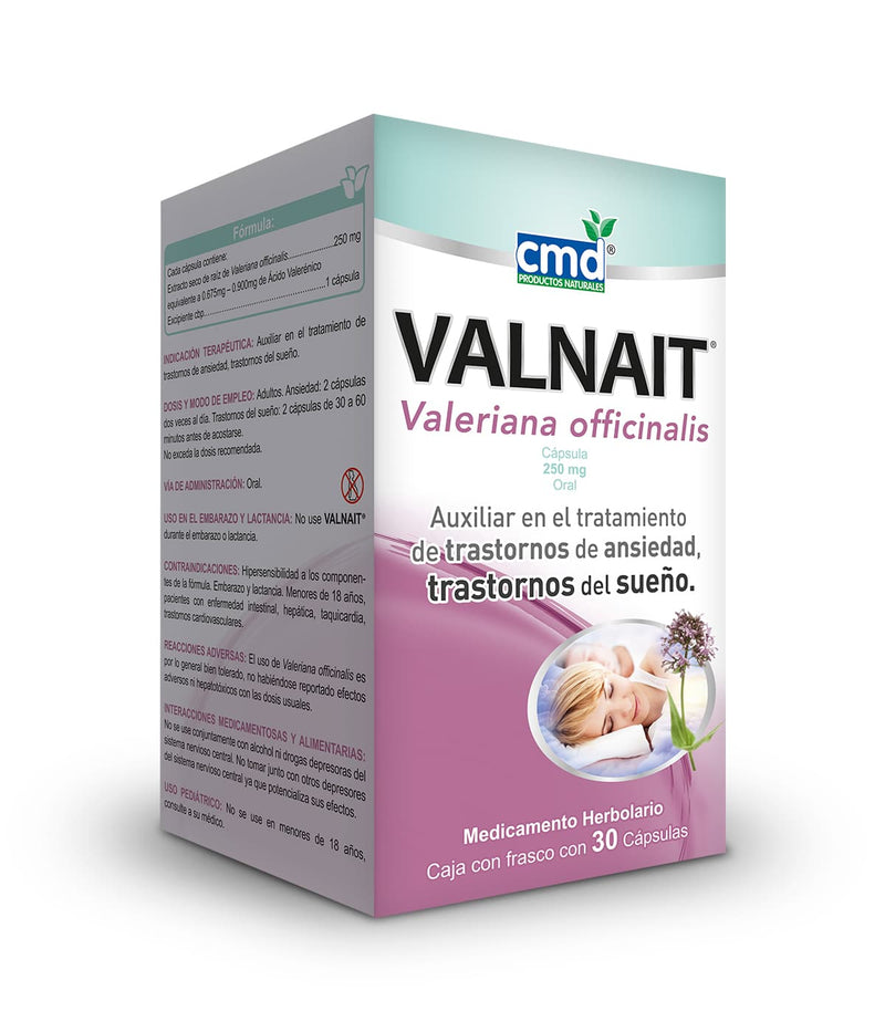 VALNAIT Valeriana officinalis con 30 Cápsulas. - Biofarma