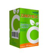 ZINOVID-C Vitaminas C, D3, K2 y Zinc con 30 Tabletas. - Biofarma