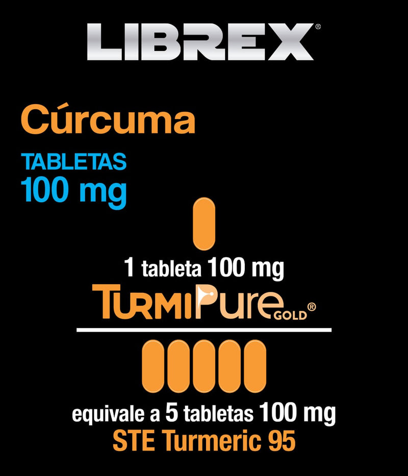 LIBREX cúrcuma Turmipure Gold con 30 tabletas. - Biofarma