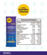 Electrolitos con Vitamina C, Vitaminas del complejo B y fibra, suplemento con 8 iones esenciales sabor mora azul.