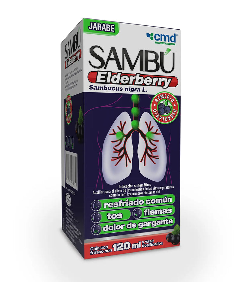 Sambu Sauco Negro, Eldelberry Jarabe c/120 ml.