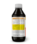 BIG COMPLEX YUMMI - SUPLEMENTO ALIMENTICIO. Omega 3, beta glucano, quercetina + vitaminas para niños. Botella mostrando tabla nutrimental.